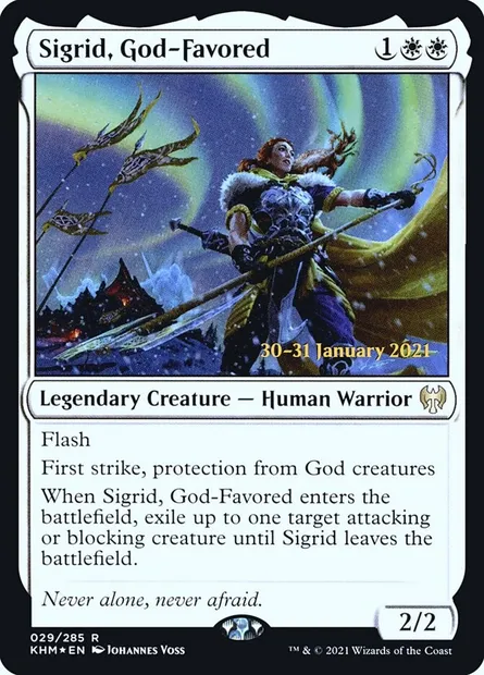 Sigrid, God-Favored, Magic card PKHM 29s — Kaldheim Promos set