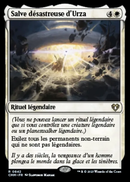 Salve désastreuse d'Urza, carte Magic CMM 842 — extension Commander Masters