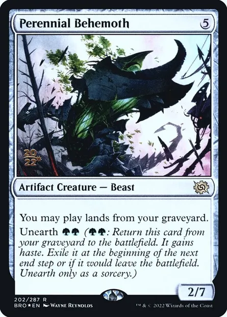Béhémoth vivace, carte Magic PBRO 202s — extension The Brothers' War Promos