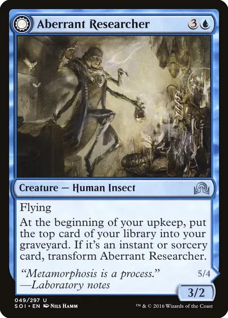 Aberrant Researcher // Perfected Form, Magic card SOI 49 — Shadows over Innistrad set