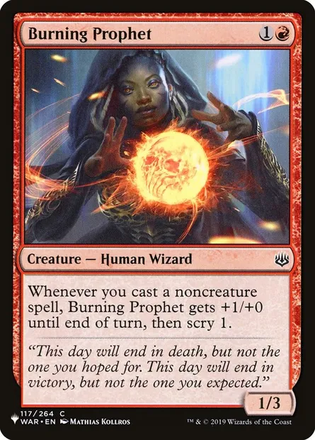 Prophétesse brûlante, carte Magic PLST WAR-117 — extension The List