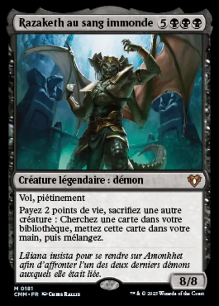 Razaketh au sang immonde, carte Magic CMM 181 — extension Commander Masters
