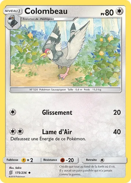 Colombeau, carte Pokémon UNM 175 — extension Harmonie des Esprits