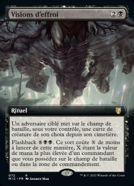 Visions d'effroi, carte Magic MIC 72 — extension Midnight Hunt Commander