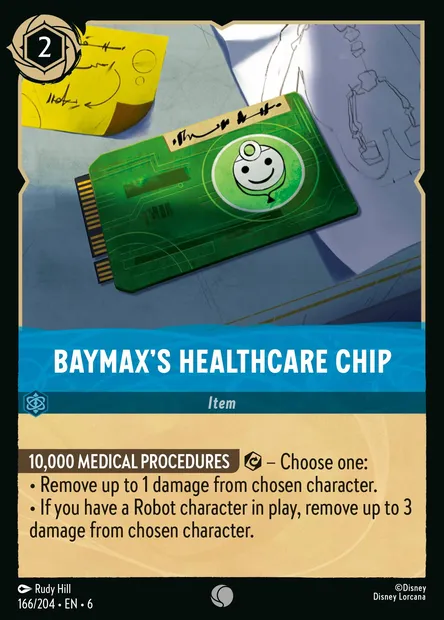 Baymax's Healthcare Chip, Disney Lorcana card CH6-166 — Azurite Sea set