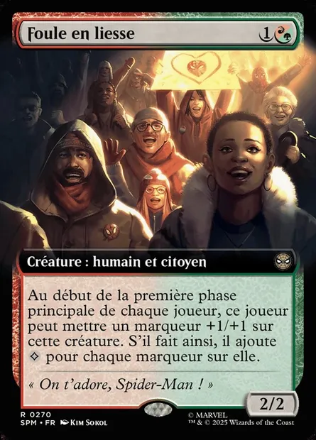 Foule en liesse, carte Magic SPM 270 — extension Marvel's Spider-Man