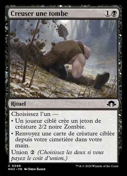 Creuser une tombe, carte Magic MH3 96 — extension Modern Horizons 3