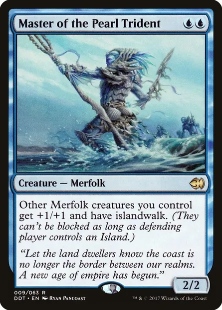 Maître du Trident de perles, carte Magic DDT 9 — extension Duel Decks: Merfolk vs. Goblins