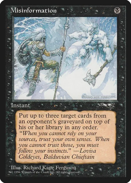 Misinformation, Magic card ALL 56 — Alliances set