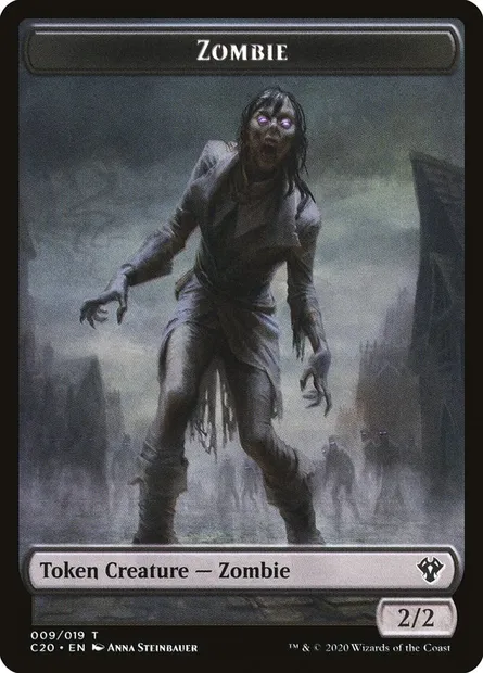 Zombie, carte Magic TC20 9 — extension Commander 2020 Tokens