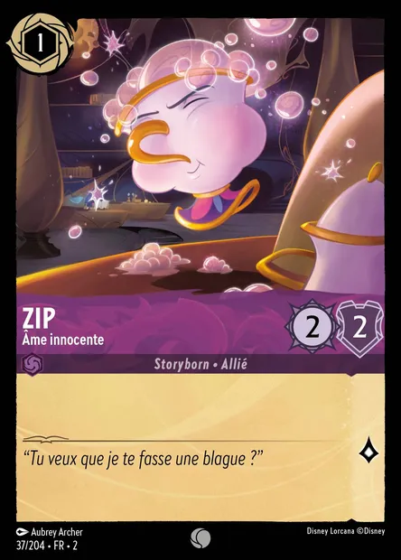 Zip - Âme innocente, carte Disney Lorcana CH2-037 — extension L'Ascension des Floodborn