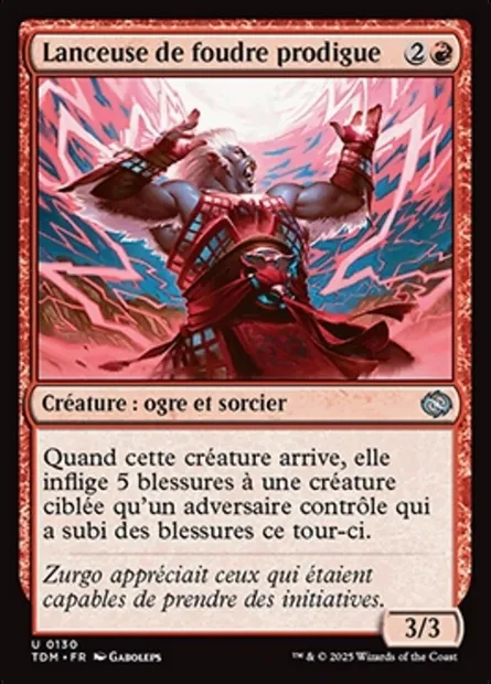 Lanceuse de foudre prodigue, carte Magic TDM 130 — extension Tarkir: Dragonstorm