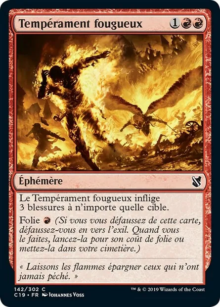 Tempérament fougueux, carte Magic C19 142 — extension Commander 2019