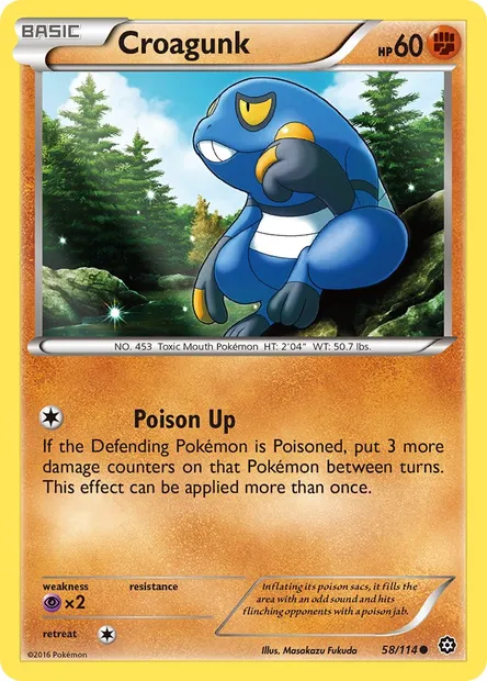 Croagunk, Pokémon card STS 58 — Steam Siege set