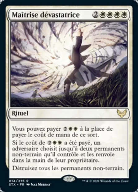 Maîtrise dévastatrice, carte Magic STX 14 — extension Strixhaven: l'Académie des Mages