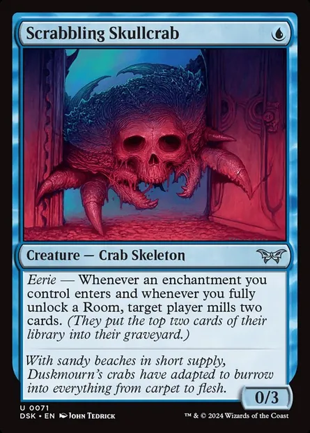 Scrabbling Skullcrab, Magic card DSK 71 — Duskmourn: House of Horror set