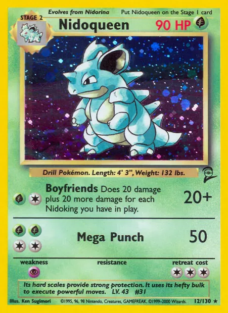 Nidoqueen, Pokémon card B2 12 — Base Set 2 set