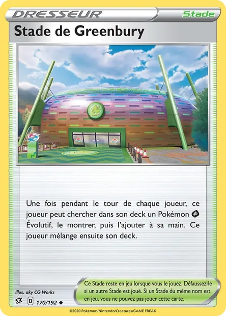 Stade de Greenbury, carte Pokémon RCL 170 — extension Clash des Rebelles