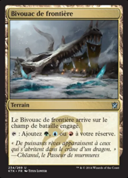 Bivouac de frontière, carte Magic KTK 234 — extension Les Khans de Tarkir