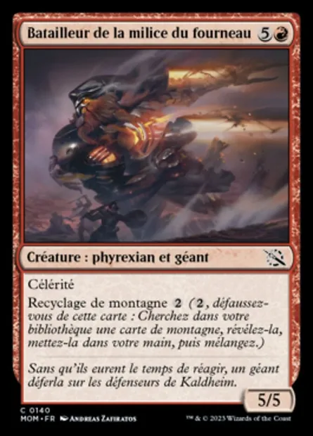 Batailleur de la milice du fourneau, carte Magic MOM 140 — extension L'invasion des machines