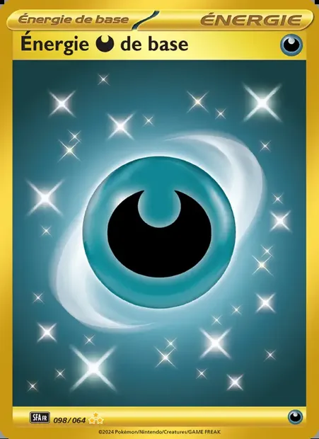 Énergie Darkness de base, carte Pokémon SFA 098 — extension Fable Nébuleuse