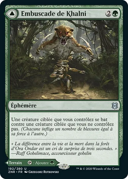 Embuscade de Khalni // Territoire de Khalni, carte Magic ZNR 192 — extension Renaissance de Zendikar