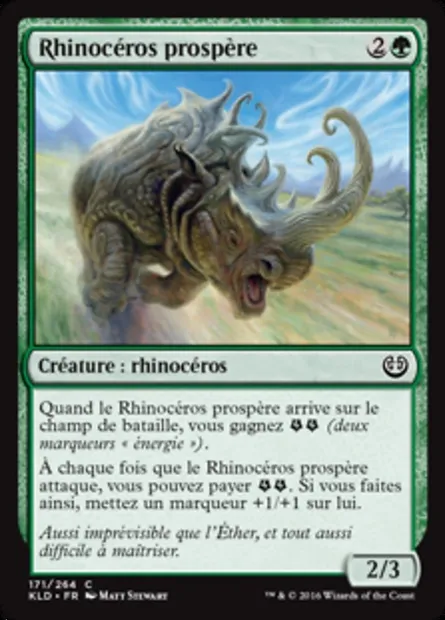 Rhinocéros prospère, carte Magic KLD 171 — extension Kaladesh