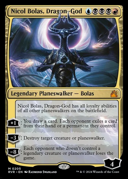 Nicol Bolas, Dragon-God, Magic card RVR 205 — Ravnica Remastered set