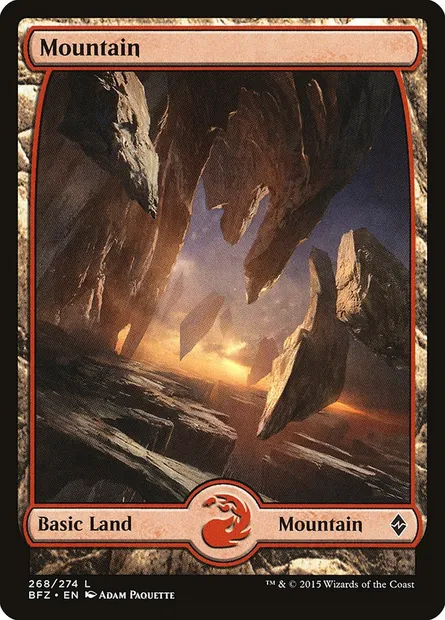 Mountain, Magic card BFZ 268 — Battle for Zendikar set