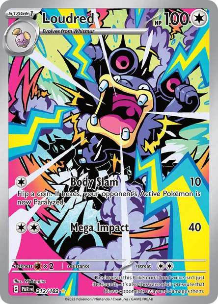 Loudred, Pokémon card PAR 212 — Paradox Rift set
