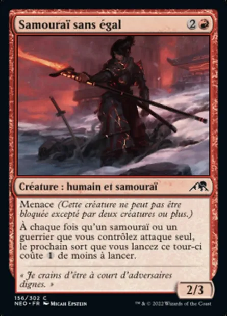Samouraï sans égal, carte Magic NEO 156 — extension Kamigawa: La Dynastie Néon