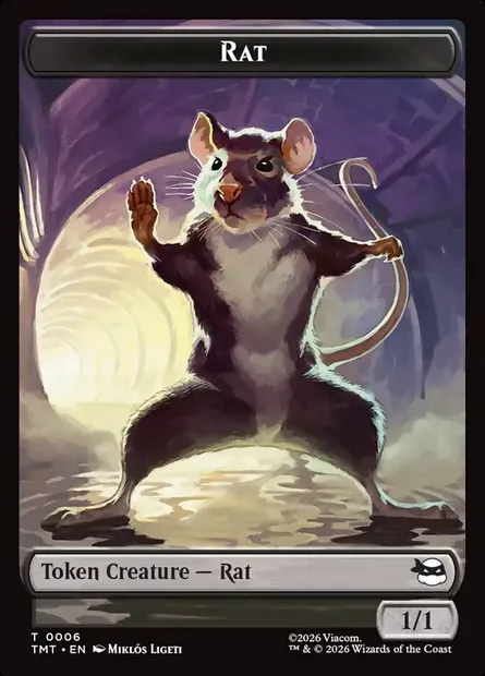 Rat, carte Magic TTMT 6 — extension Teenage Mutant Ninja Turtles Tokens