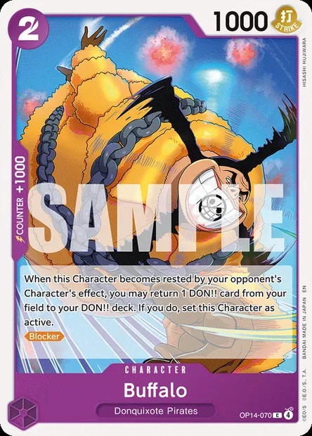 Buffalo, One Piece card OP14-070 — THE AZURE SEA’S SEVEN set