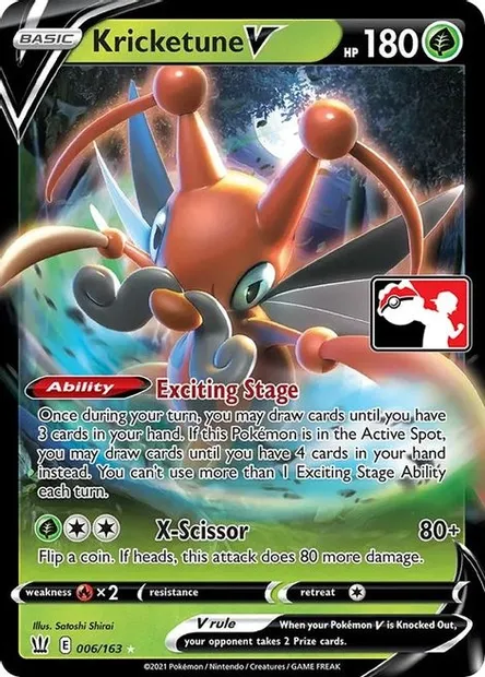 Kricketune V, Pokémon card PPS 006 — Play! Pokémon Prize Pack Series set