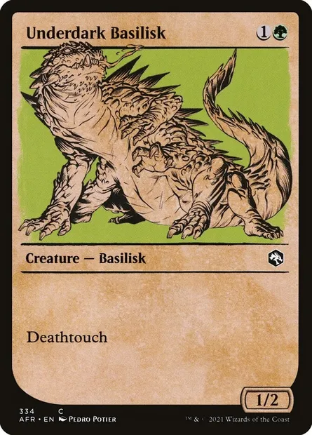 Underdark Basilisk, Magic card AFR 334 — Adventures in the Forgotten Realms set
