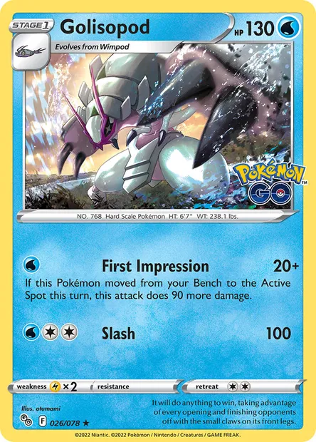 Golisopod, Pokémon card PGO 026 — Pokémon GO set