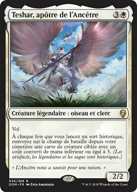 Teshar, apôtre de l'Ancêtre, carte Magic DOM 36 — extension Dominaria