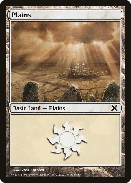 Plains, Magic card 10E 366 — Tenth Edition set