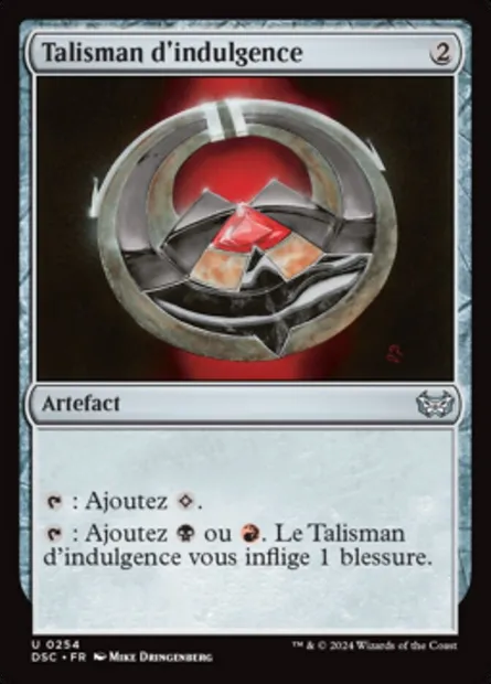 Talisman d'indulgence, carte Magic DSC 254 — extension Duskmourn: House of Horror Commander