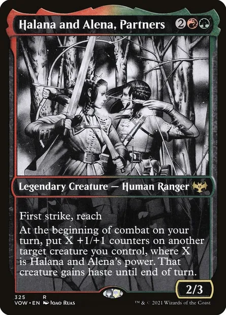 Halana and Alena, Partners, Magic card VOW 325 — Innistrad: Crimson Vow set