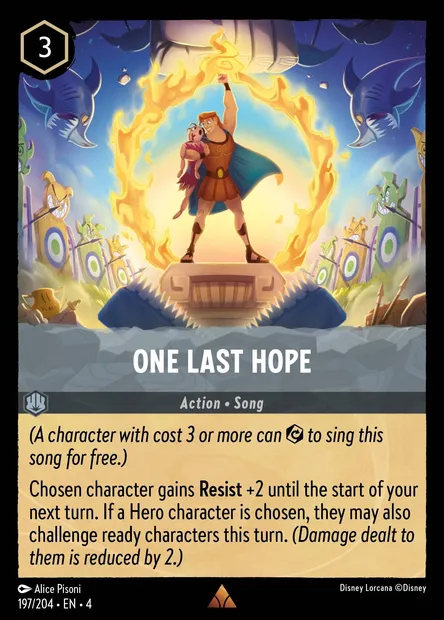 One Last Hope, Disney Lorcana card CH4-197 — Ursula's Return set