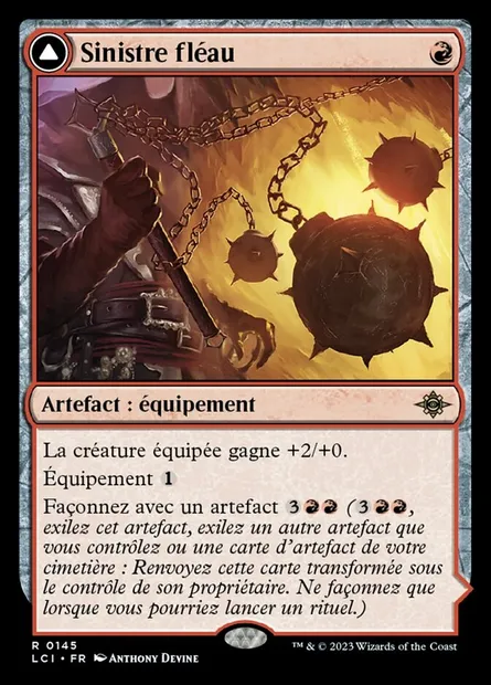 Sinistre fléau // Sinistre tromblon, carte Magic LCI 145 — extension The Lost Caverns of Ixalan