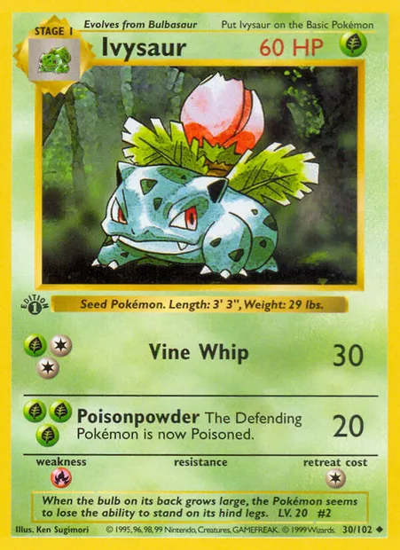 Ivysaur, Pokémon card BS 30 — Base Set set