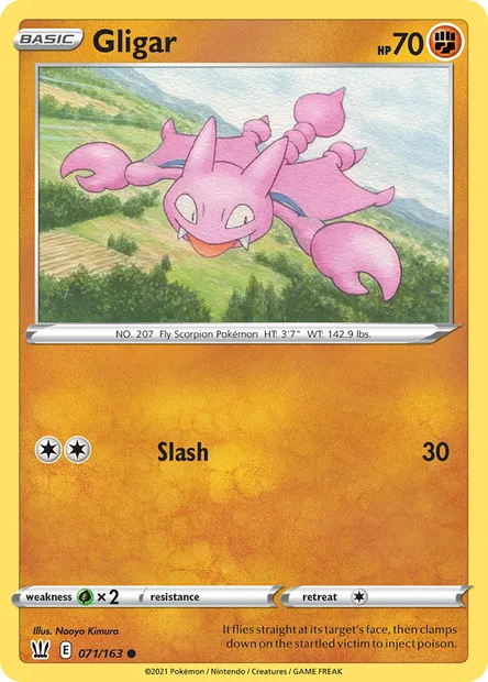 Gligar, Pokémon card BST 71 — Battle Styles set
