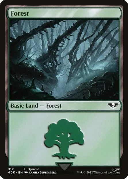 Forêt, carte Magic 40K 317 — extension Warhammer 40,000 Commander