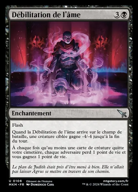 Débilitation de l'âme, carte Magic MKM 106 — extension Murders at Karlov Manor