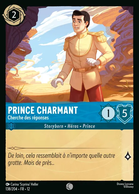 Prince charmant - Cherche des réponses, carte Disney Lorcana CH12-138 — extension Contrées Inconnues