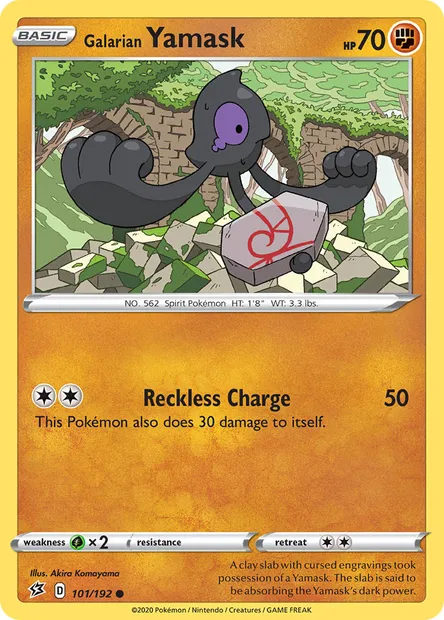 Galarian Yamask, Pokémon card RCL 101 — Rebel Clash set