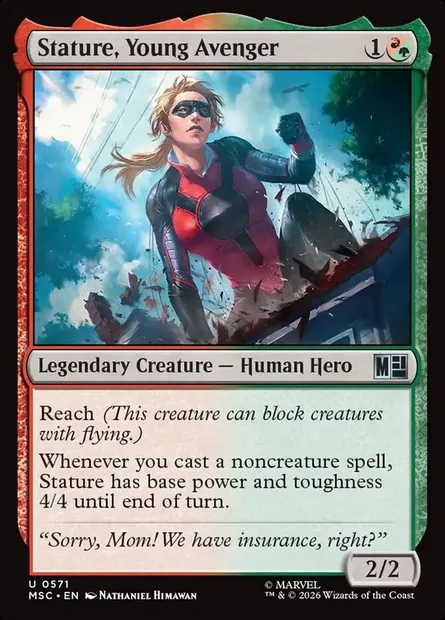 Stature, Young Avenger, Magic card MSC 571 — Marvel Super Heroes Commander set