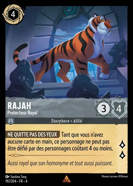 Rajah - Protecteur Royal, carte Disney Lorcana CH4-192 — extension Le Retour d'Ursula